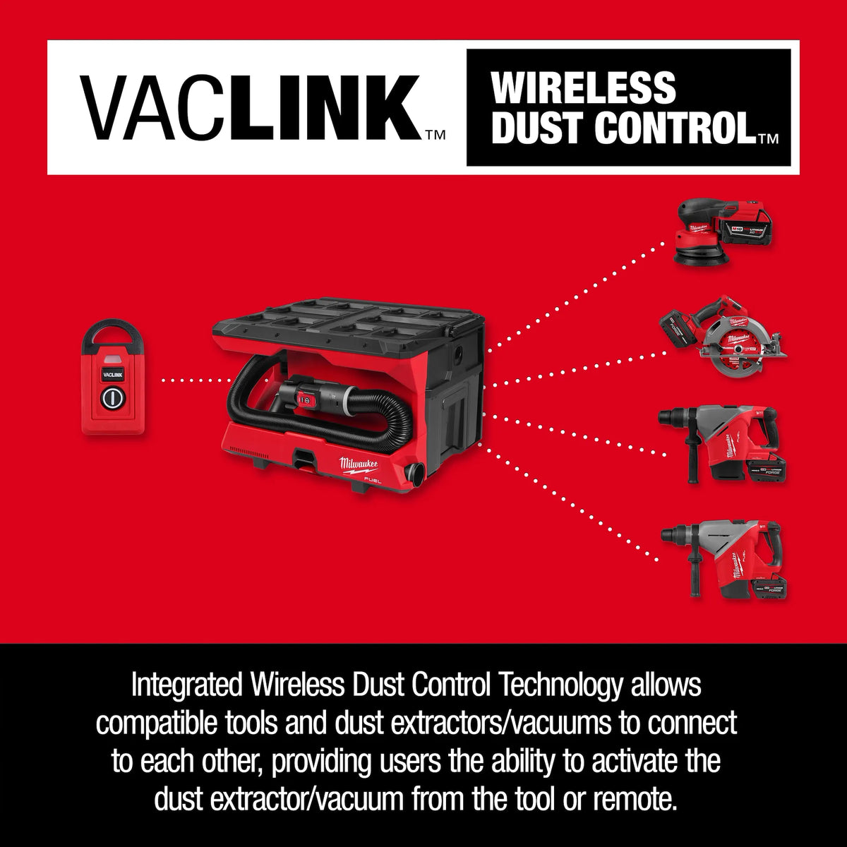 Milwaukee 0971-20 M18 FUEL™ 4 Gallon Wet/Dry Vacuum w/ PACKOUT™ Compatibility & VACLINK™