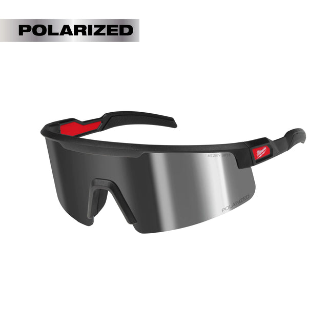 Milwaukee 48-73-2503 Polarized Wrap Around Safety Glasses - Silver Mirrored Dual Coat Lenses