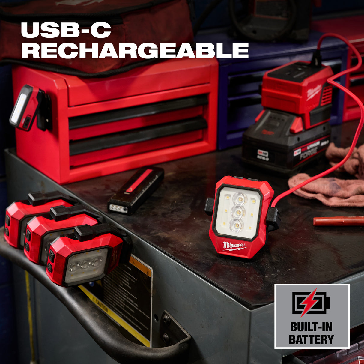 Milwaukee Tool 2015R Rechargeable Pivoting Task Light with Spot Mode