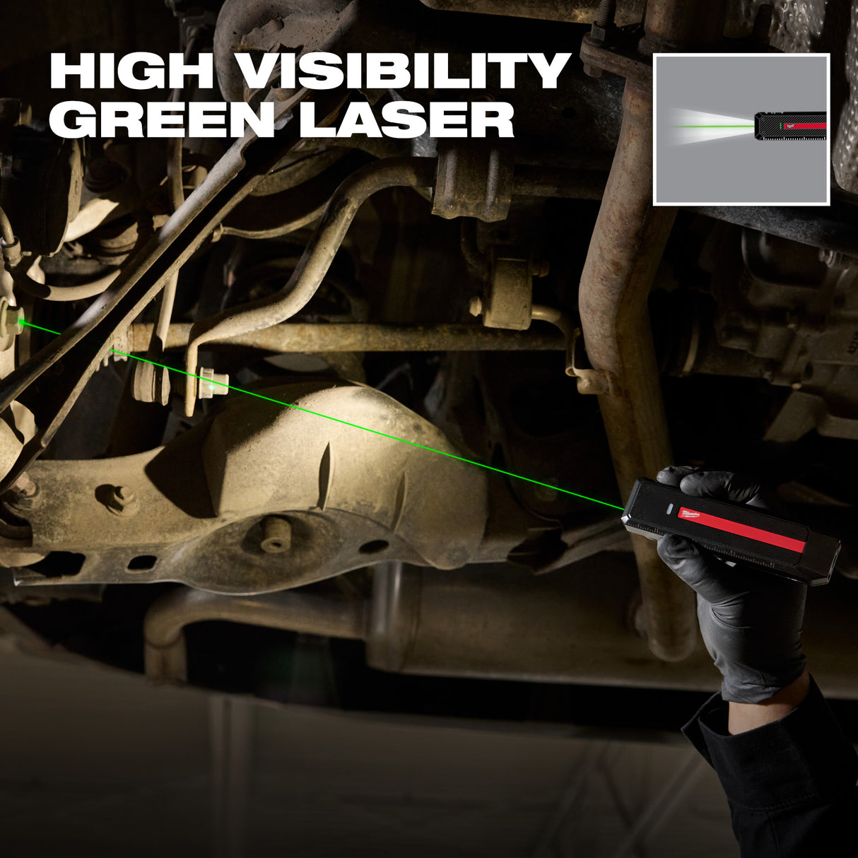 Milwaukee Tool 2016R Rechargeable Flat Flashlight with Green Laser
