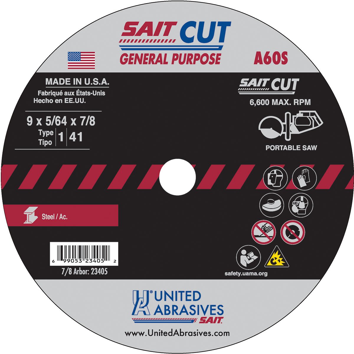 SAIT 23405 A60S 9" Portable Saw Blade General Purpose