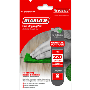DIABLO DCP060GNPN02G 220-Grit Final Stripping Pads (2-pk)