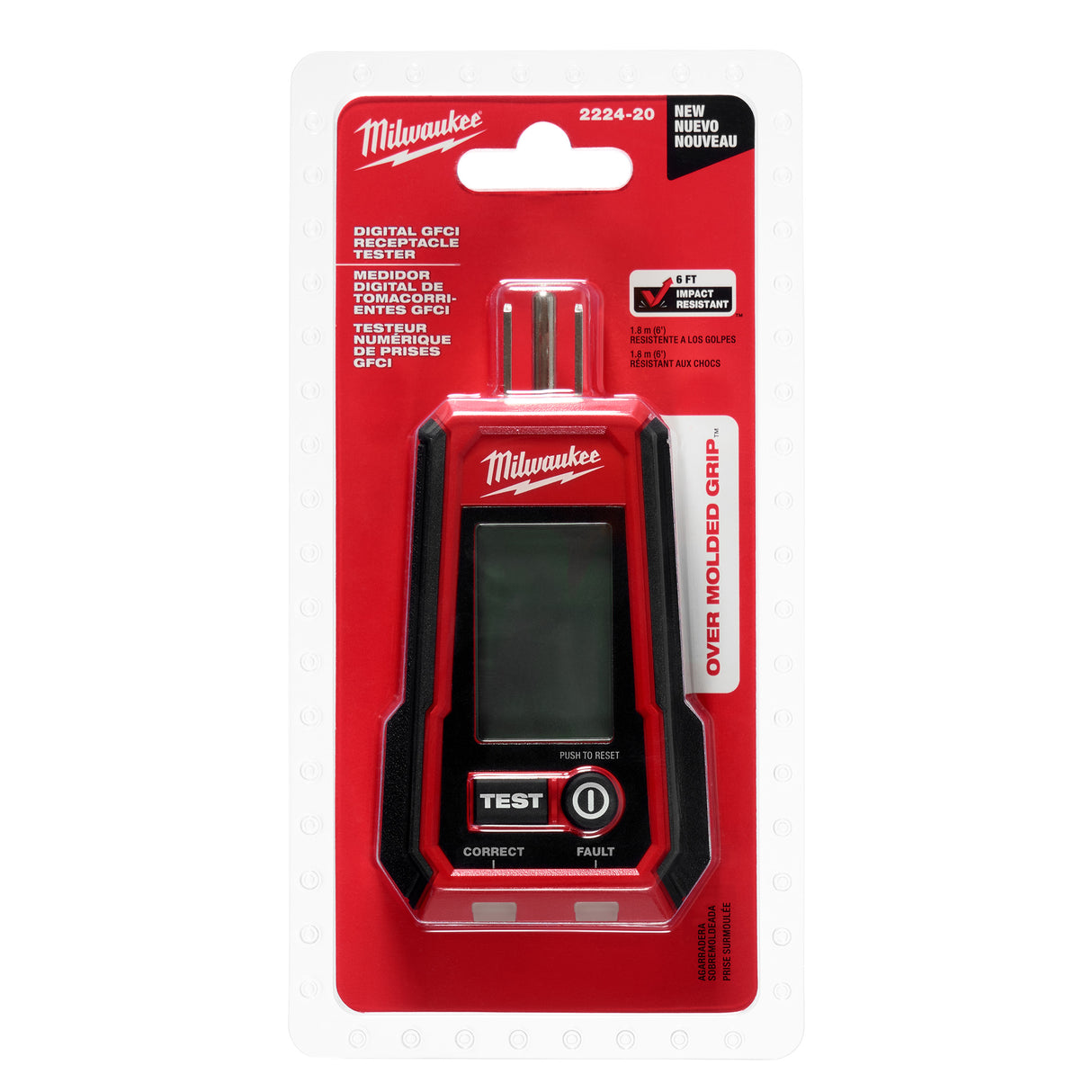 Milwaukee 2224-20 Digital GFCI Receptacle Tester