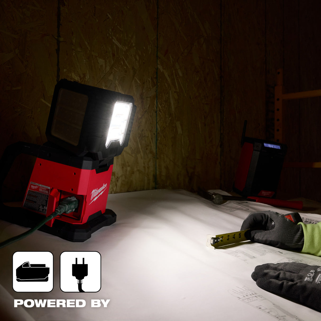 Milwaukee 2368-20 M18™ ROVER™ Dual Power Triple-Panel Flood & Area Light