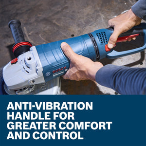 BOSCH GWS25-230JR 9 In. Large Angle Grinder – 15 Amp W/ Lock-On Trigger Switch and Rotatable Main Handle