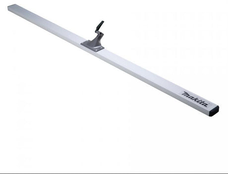 A Makita metal straightedge ruler with a silver aluminum body, black handle, and black tip, shown diagonally on a plain white background.