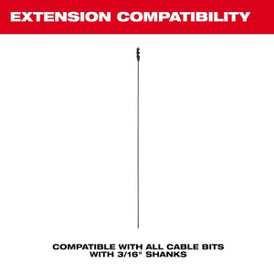 Milwaukee 48-13-8118 3/16” x 52.5" Flexible Cable Bit Extension