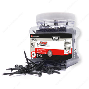 RELIABLE 6 x 1-5/8" Drywall Screws Fine Thread - 500pcs
