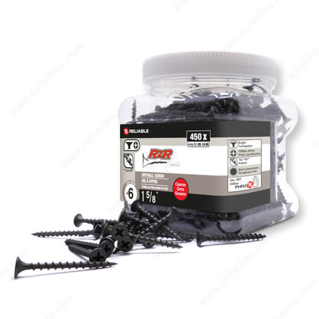 RELIABLE 6 x 1-5/8" Drywall Screws Course Thread - 450pcs