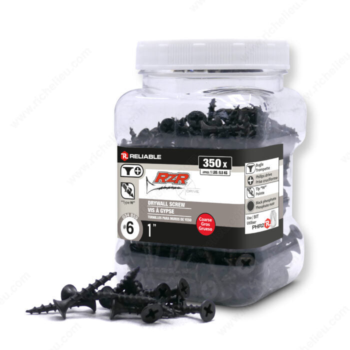 RELIABLE 6 x 1" Drywall Screws Course Thread - 350pcs