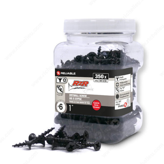 RELIABLE 6 x 1" Drywall Screws Course Thread - 350pcs