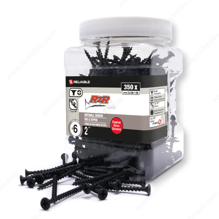 RELIABLE 6 x 2" Drywall Screws Course Thread - 350pcs