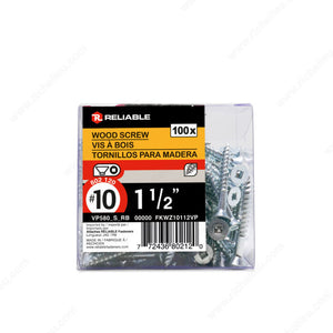 RELIABLE 10 x 1-1/2" Flat Head Wood Screw - 100pcs