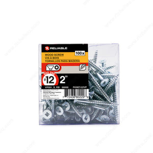 RELIABLE 12 x 2" Flat Head Wood Screw - 100pcs