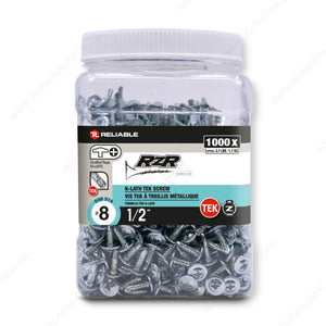 RELIABLE 8 x 1/2" Modified Truss Head Tek Screws - 1000pcs