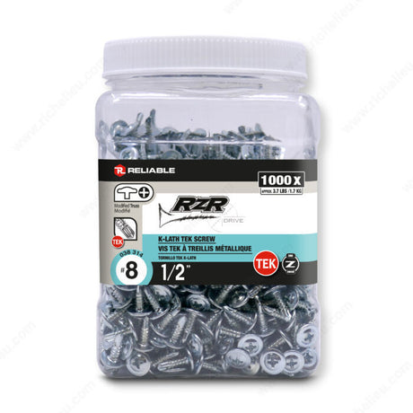 RELIABLE 8 x 1/2" Modified Truss Head Tek Screws - 1000pcs