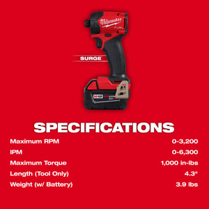 Milwaukee 2761-22 M18 FUEL™ SURGE™ 1/4" Hex Hydraulic Driver Kit