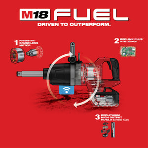 Milwaukee 2869-22HD M18 FUEL™ 1" D-Handle Ext. Anvil High Torque Impact Wrench w/ ONE-KEY™ Kit