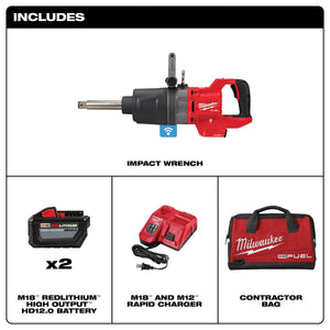 Milwaukee 2869-22HD M18 FUEL™ 1" D-Handle Ext. Anvil High Torque Impact Wrench w/ ONE-KEY™ Kit