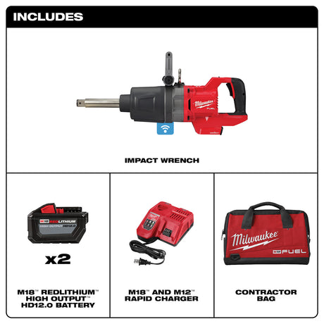 Milwaukee 2869-22HD M18 FUEL™ 1" D-Handle Ext. Anvil High Torque Impact Wrench w/ ONE-KEY™ Kit