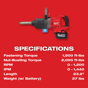 Milwaukee 2869-22HD M18 FUEL™ 1" D-Handle Ext. Anvil High Torque Impact Wrench w/ ONE-KEY™ Kit