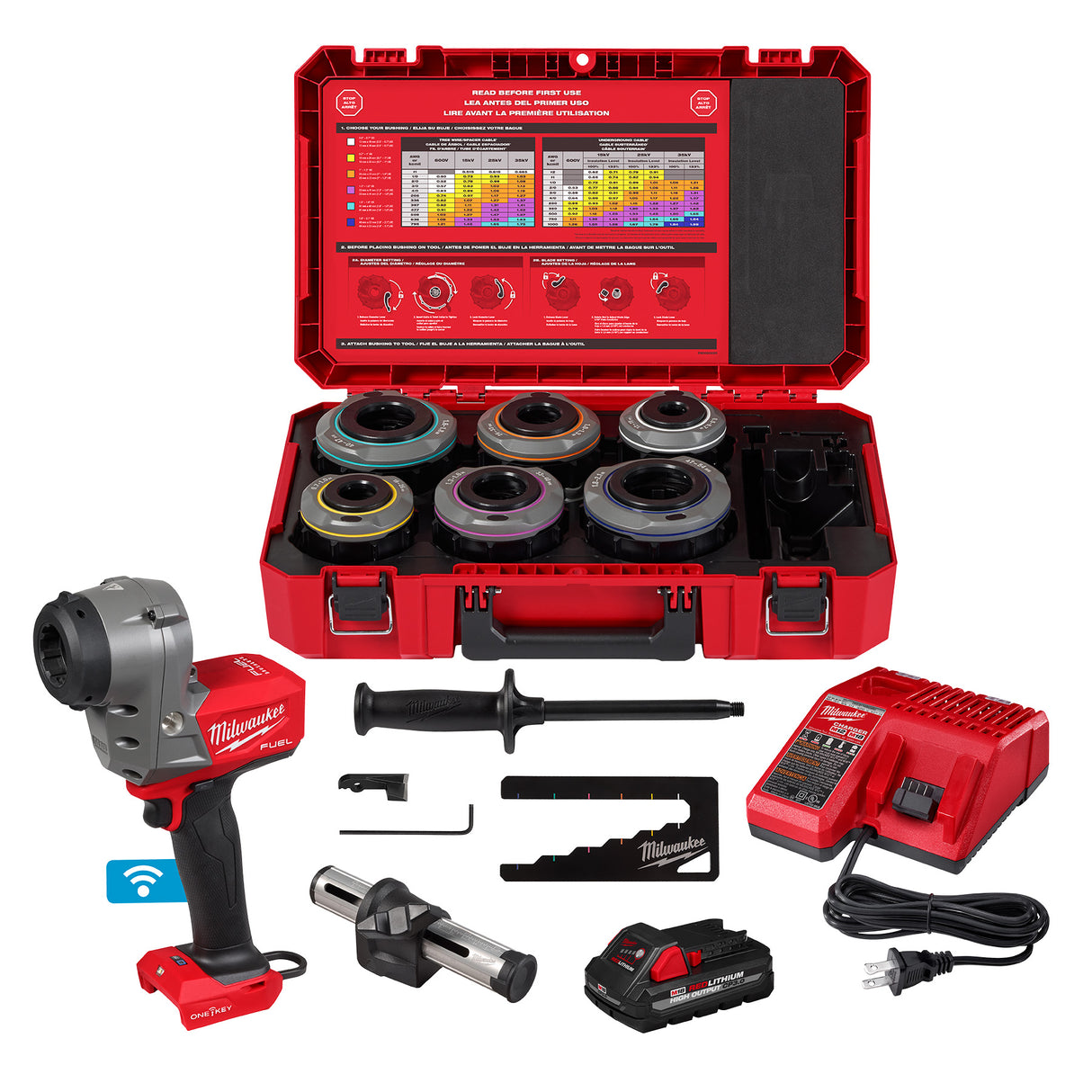Milwaukee 2937-21 M18 FUEL™ Covered Conductor Cable Stripper Kit w/ Adjustable Bushings