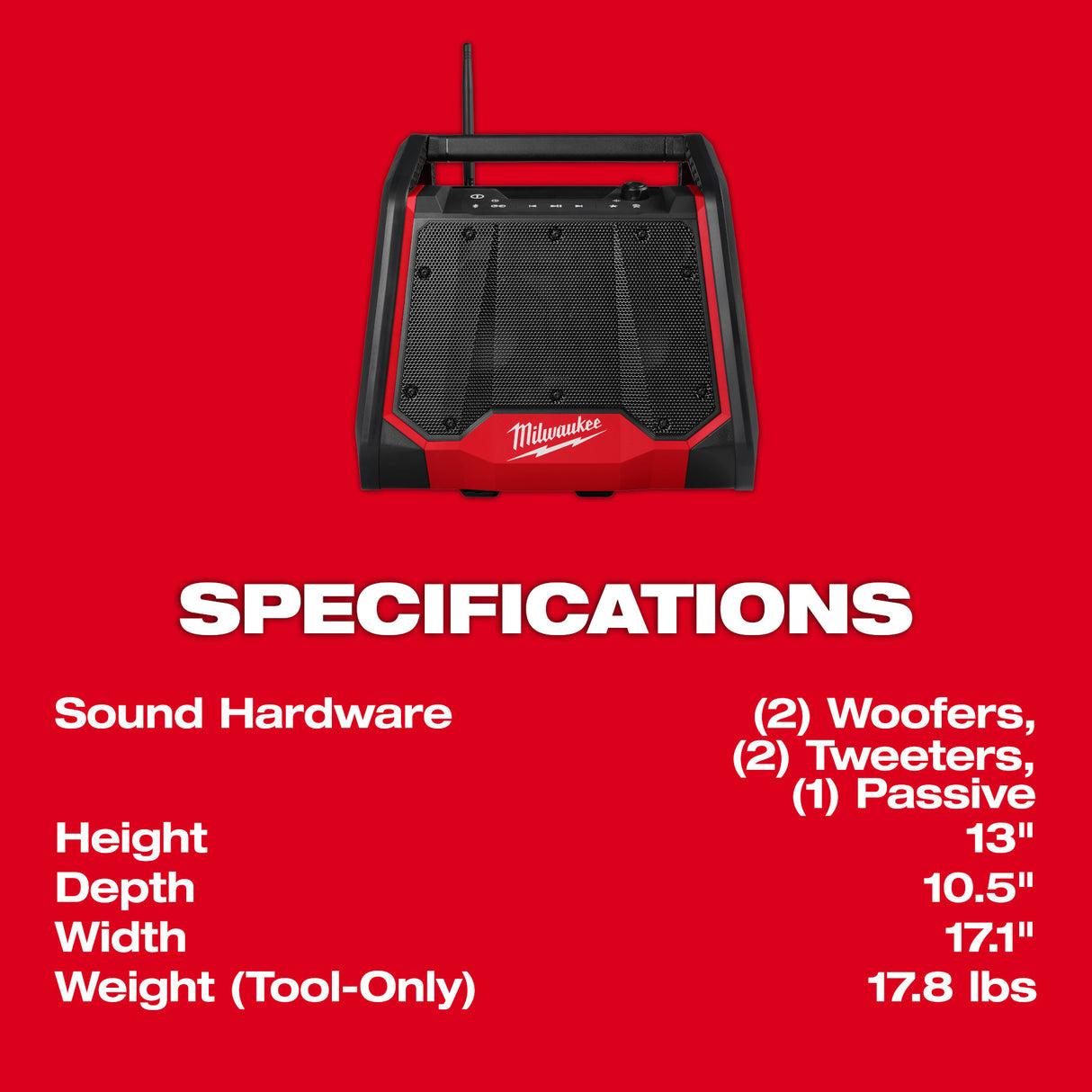Milwaukee M18 BLUETOOTH® JOBSITE RADIO + CHARGER 2956-20