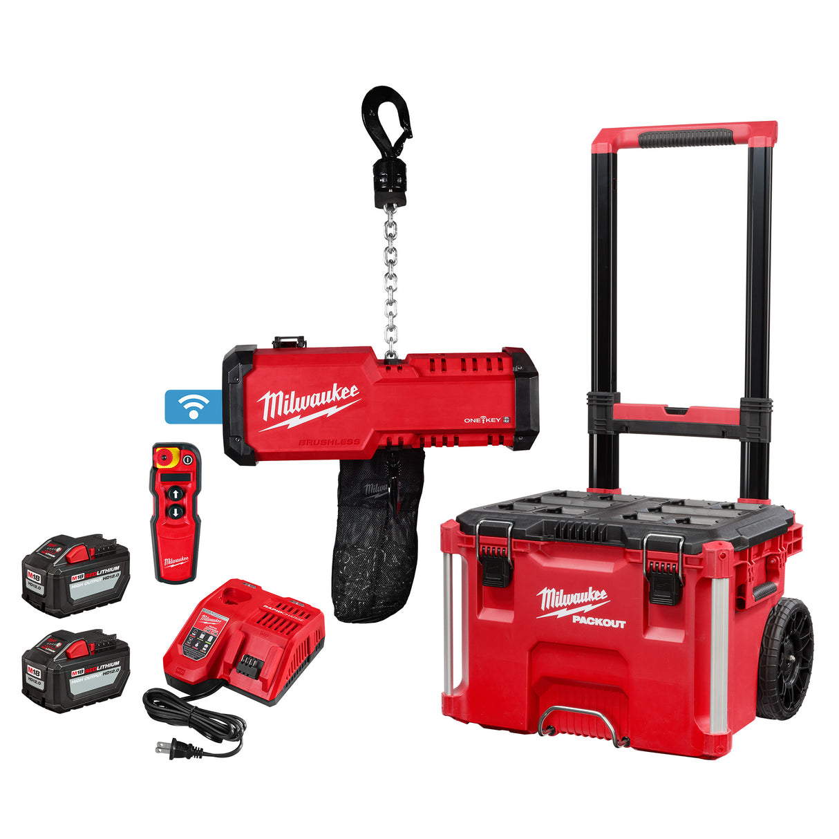 Milwaukee 2983-22HD  M18 Compact 1-Ton Chain Hoist w ONE-KEY  2983-22HD NEW M18™ Compact 1-Ton Chain Hoist w/ ONE-KEY™