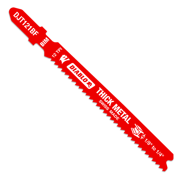 DIABLO DJT121BF5 3-3/8" 12TPI Bi-Metal Jig Saw Blades for Thick Metal (5-pk)