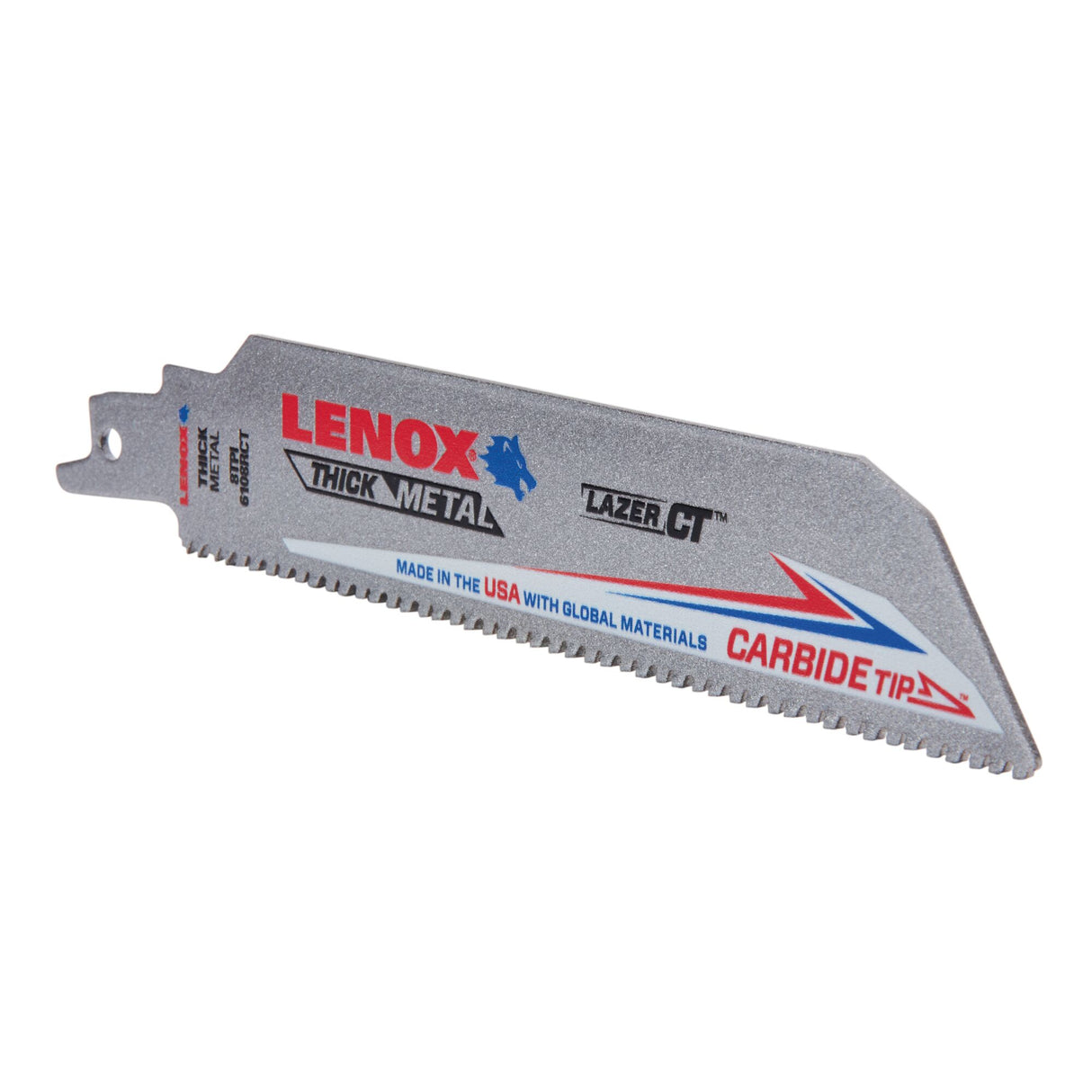 LENOX 2014220 Lazer CT™ Carbide Tipped 6" Reciprocating Saw Blades 8TPI 1/PK