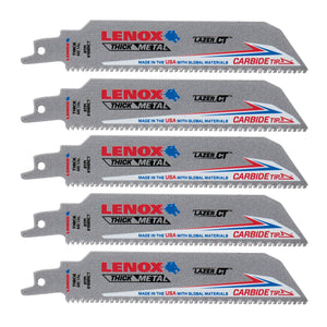 LENOX 2014223 6" x 1" Lazer CT™ Carbide Tipped  Reciprocating Saw Blades (5 Pack)