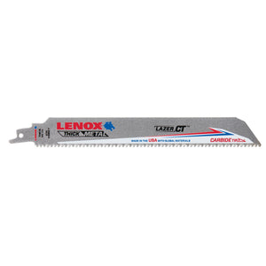 LENOX 2014224 Lazer CT™ Carbide Tipped 9" Reciprocating Saw Blades 8TPI 1/PK