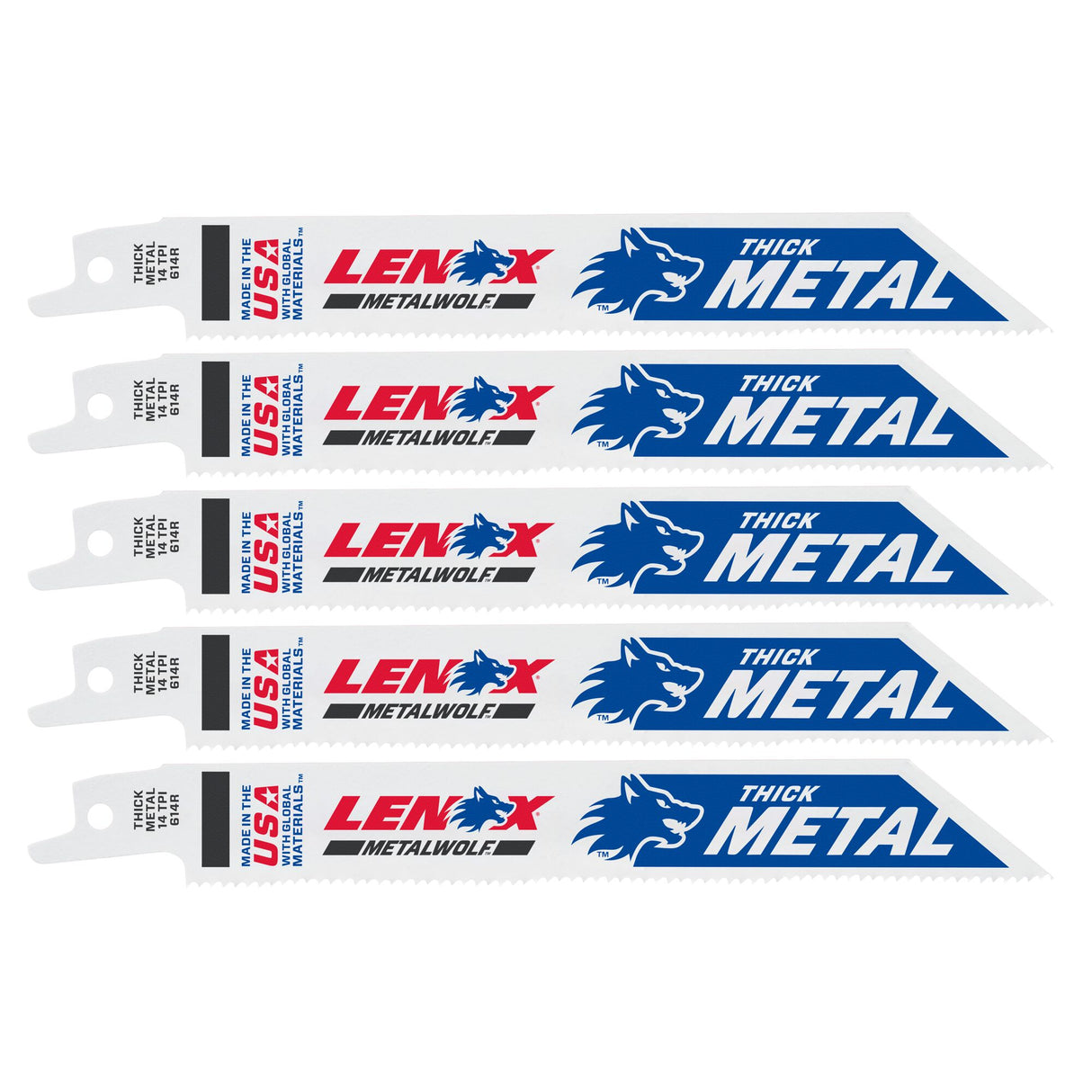 LENOX 20564614R METALWOLF™ WAVE EDGE™ 6" Reciprocating Saw Blades 14 TPI - 5/PK