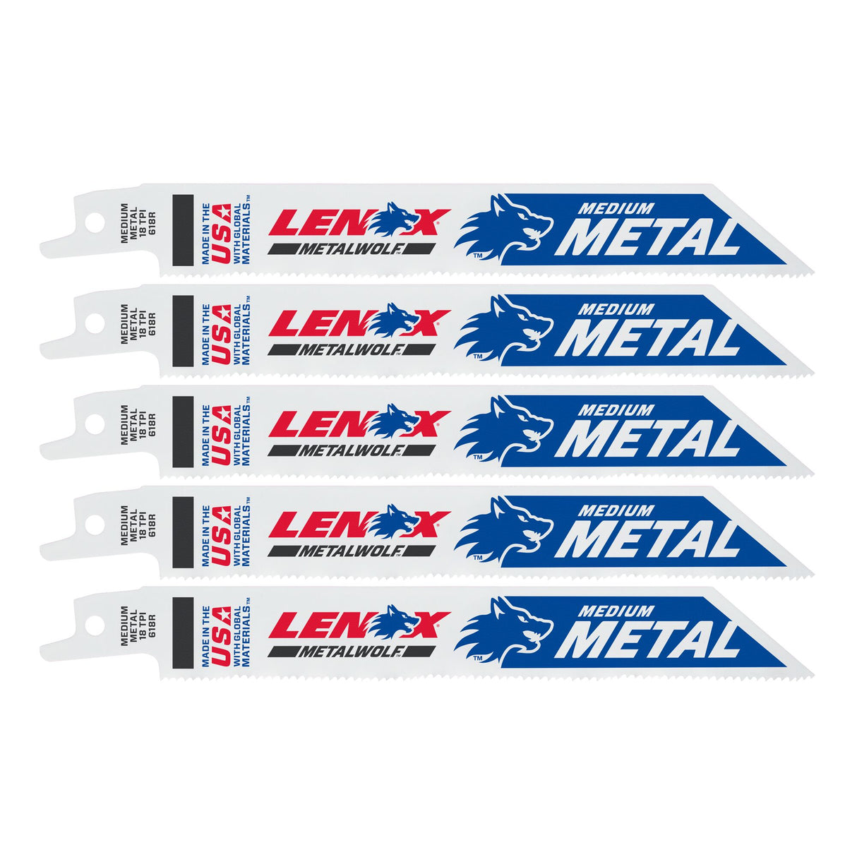 LENOX 20566618R METALWOLF™ WAVE EDGE™ 6" Reciprocating Saw Blades 18 TPI - 5/PK