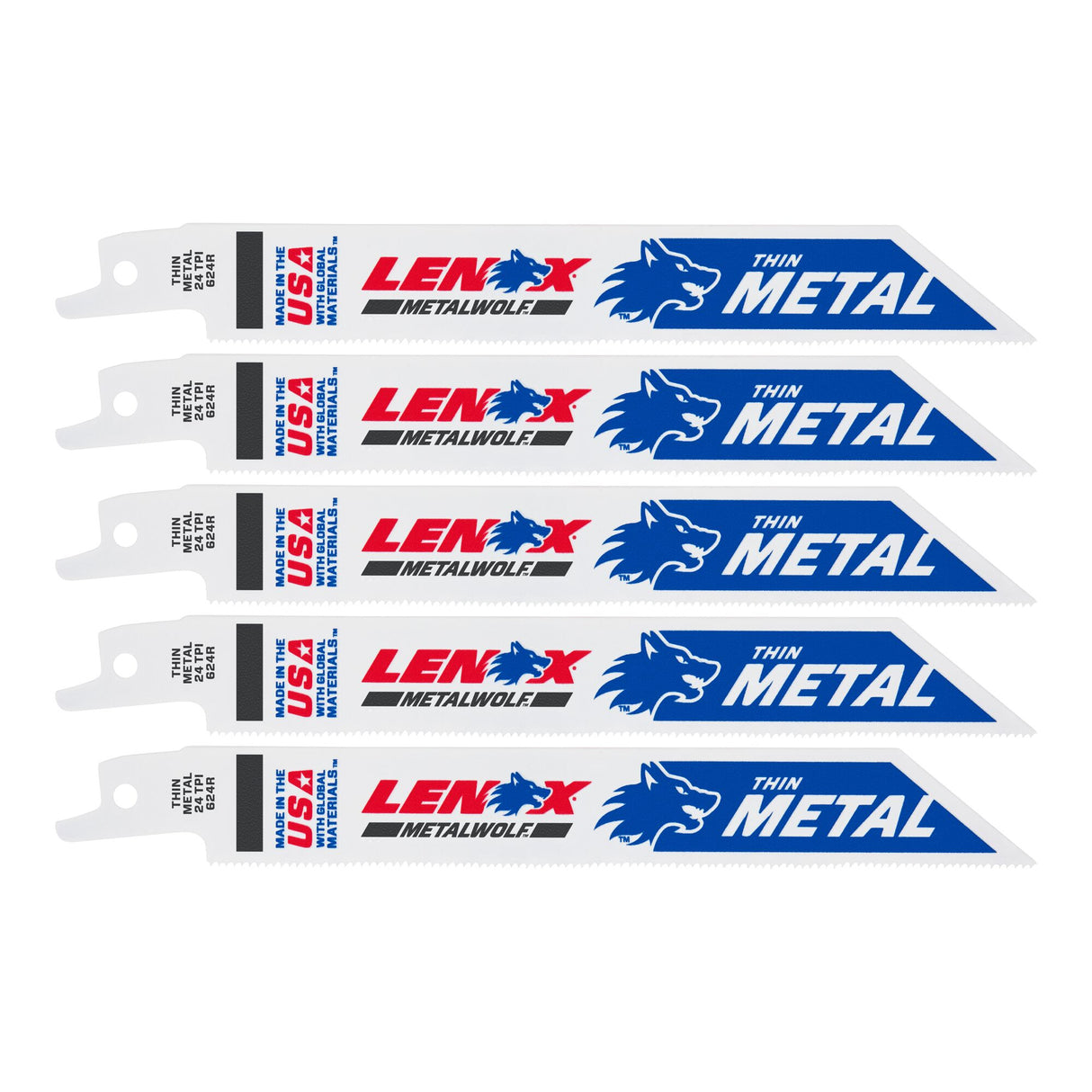 LENOX 20568624R METALWOLF™ WAVE EDGE™ 6" Reciprocating Saw Blades 24 TPI - 5/PK