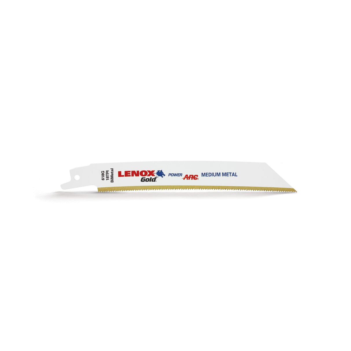 LENOX 21069618GR Gold® Power Arc® Curved Metal Cutting Reciprocating Saw Blades 6" 18TPI 5/PK