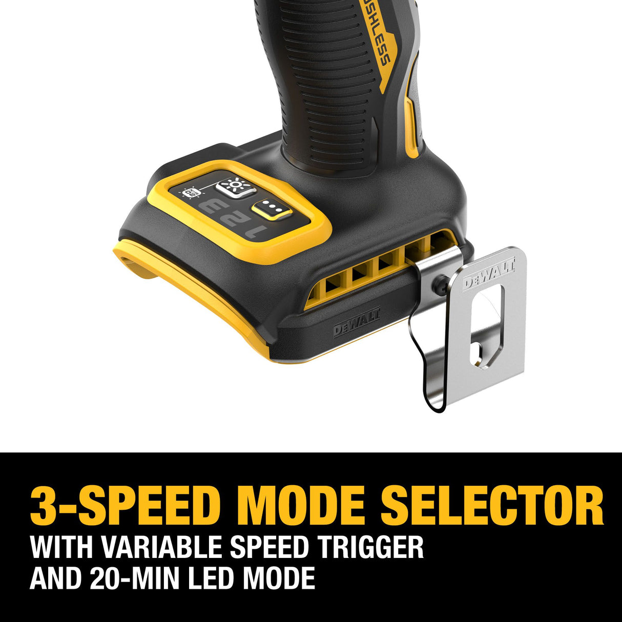 DEWALT DCF860B 20V MAX* XR® Brushless Cordless 3-Speed High Torque 1/4 in. Impact Driver (Tool Only)