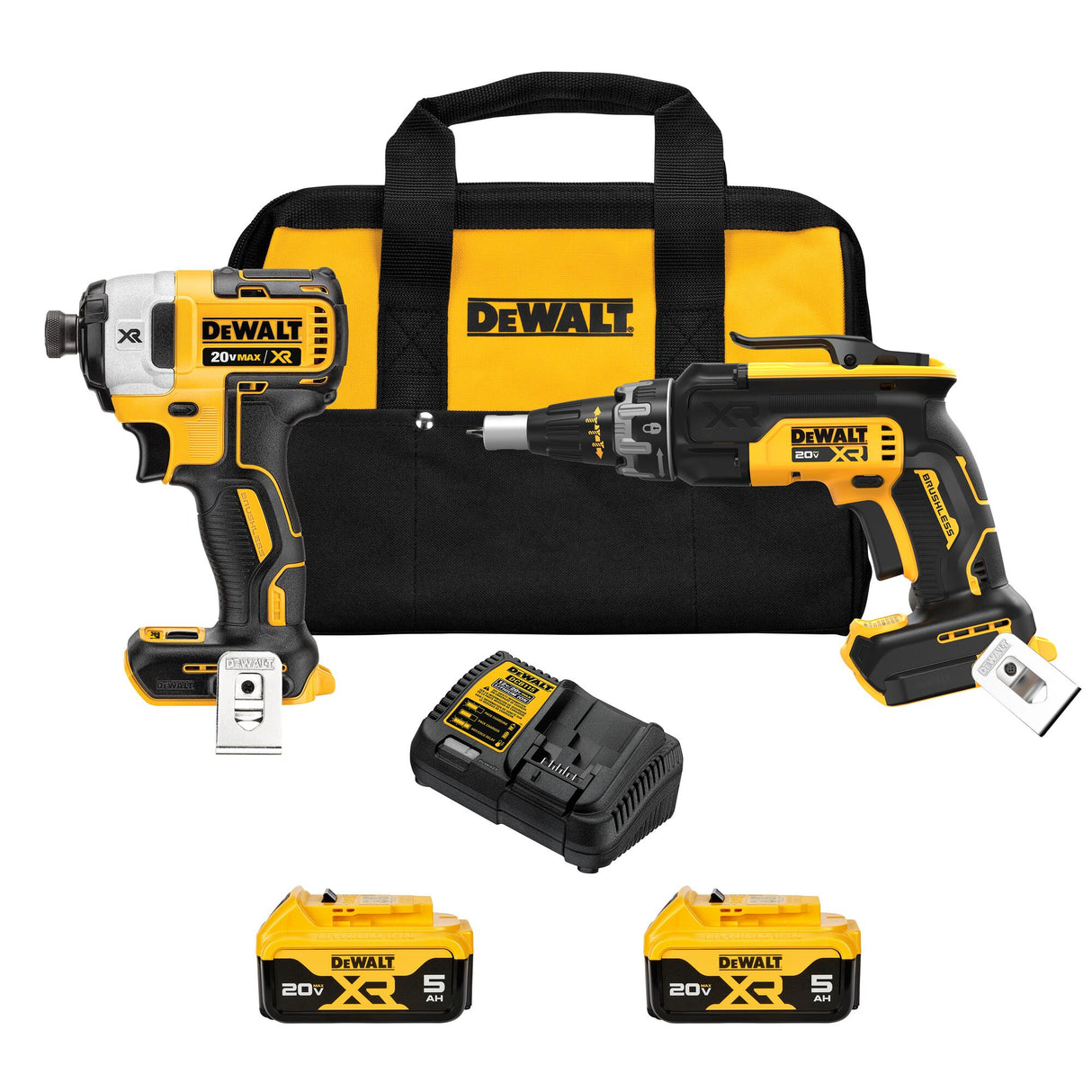 DEWALT DCK268P2 20V MAX XR Drywall Screwgun & Impact Driver Combo Kit