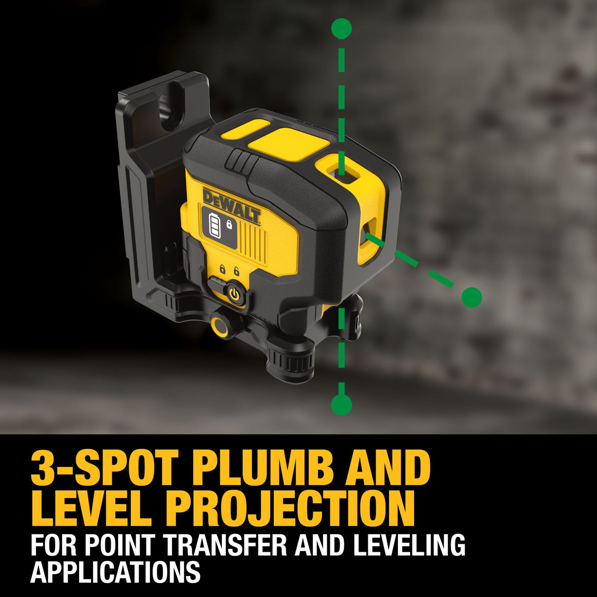 DEWALT DCLE16031GB USB Green 3-Spot Base Kit