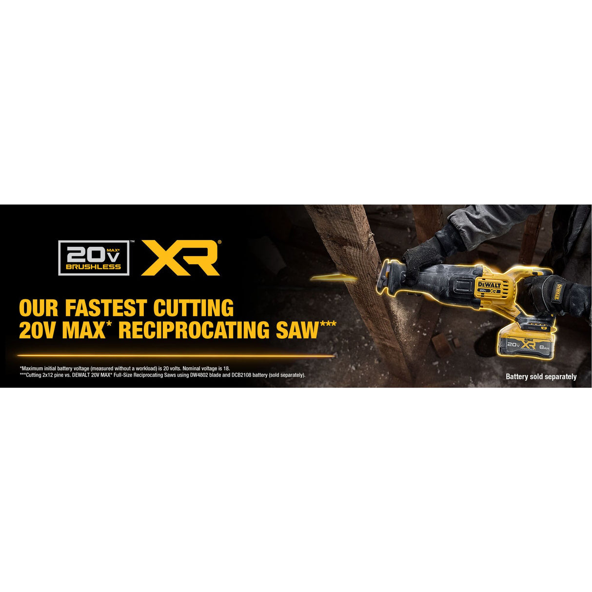 DEWALT DCS384B 20V MAX* XR® Brushless Cordless Reciprocating Saw (Tool Only)