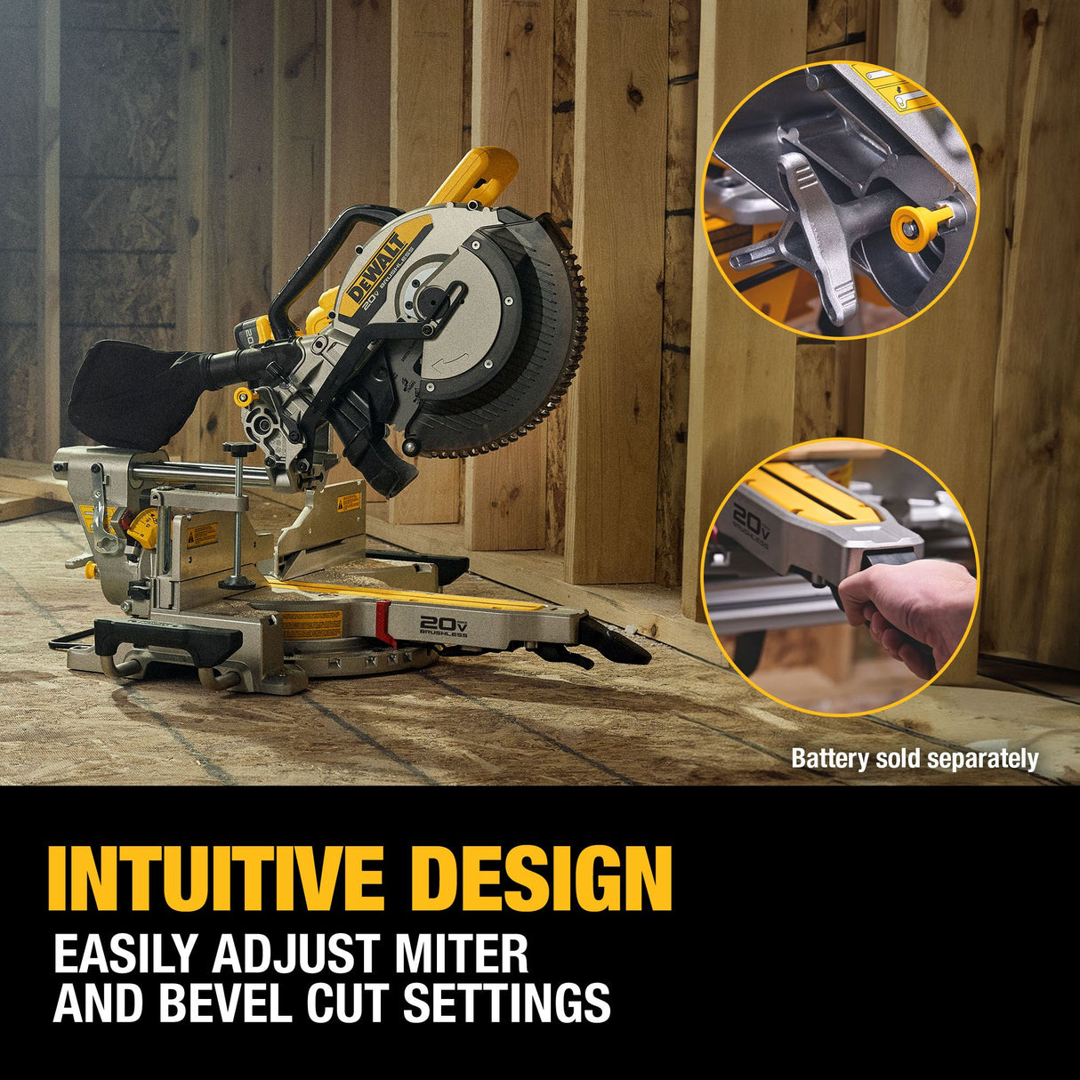 DEWALT DCS785B 20V MAX* XR® 12 in. Double Bevel Sliding Miter Saw (Tool Only)