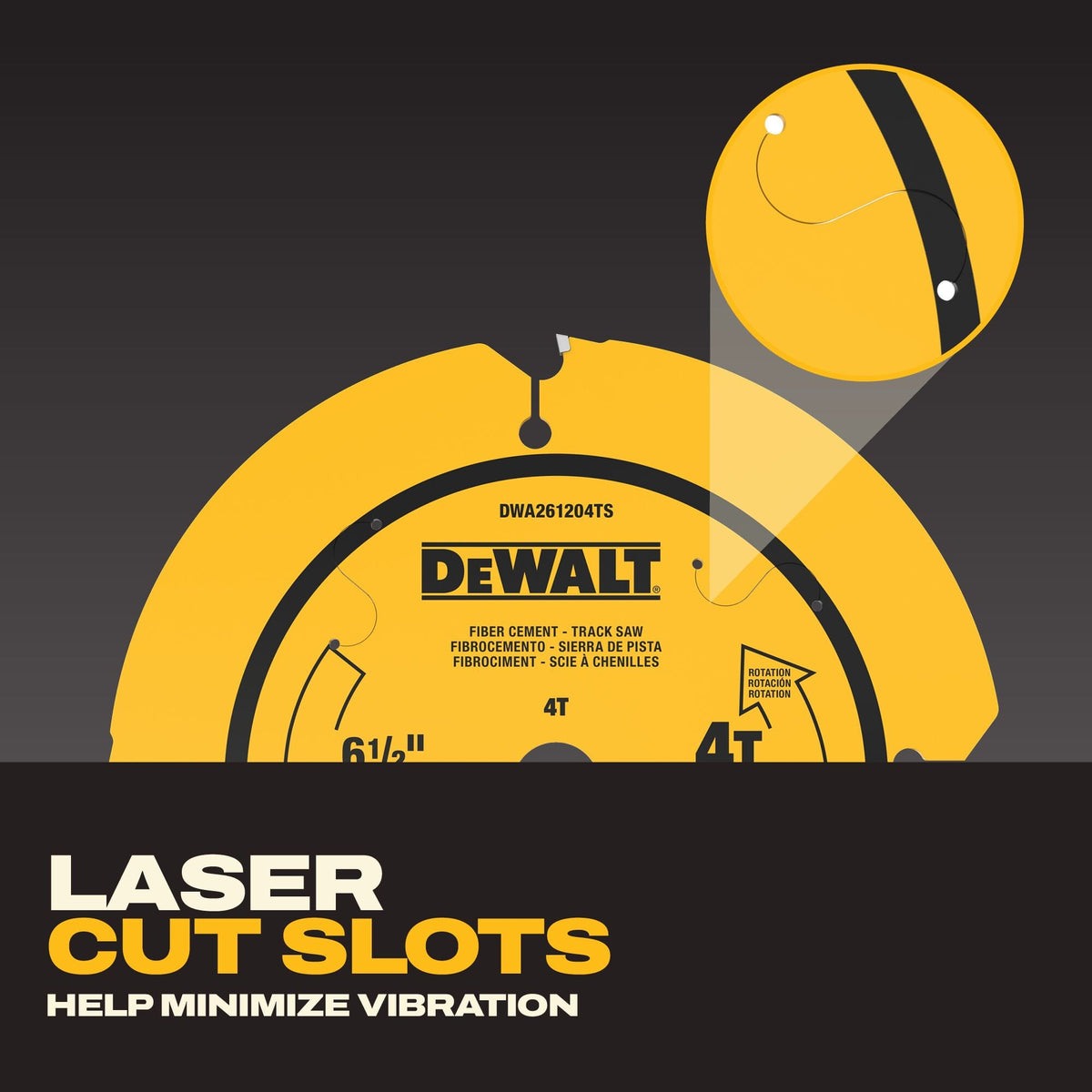 DEWALT DWA261204TS 6-1/2 in. 4T Fiber Cement Track Saw Blade
