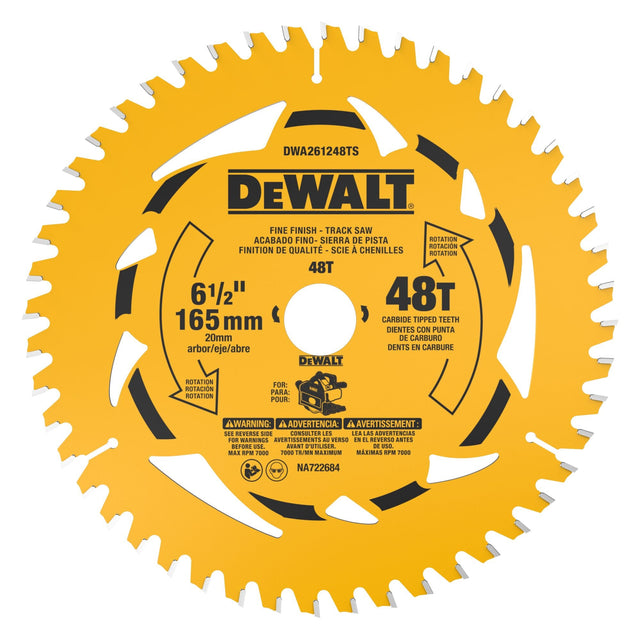 DEWALT DWA261248TS 6-1/2 In. 48t Fine Finish Track Saw Blade