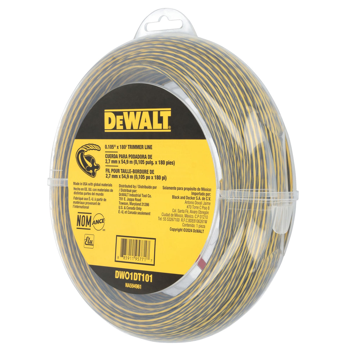 DEWALT DWO1DT101  0.105 in. X 180 ft. Trimmer Line