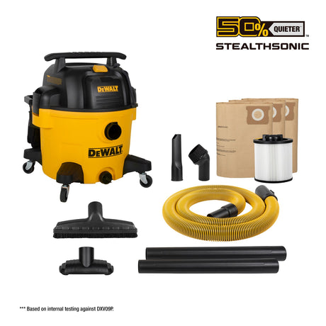 DEWALT DXV09PQTA 9 Gallon 5.0 PHP STEALTHSONIC QUIET VACUUM