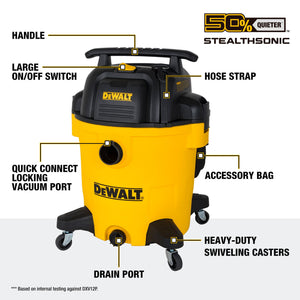DEWALT DXV12PQTA 12 Gallon 5.5 PHP STEALTHSONIC QUIET VACUUM