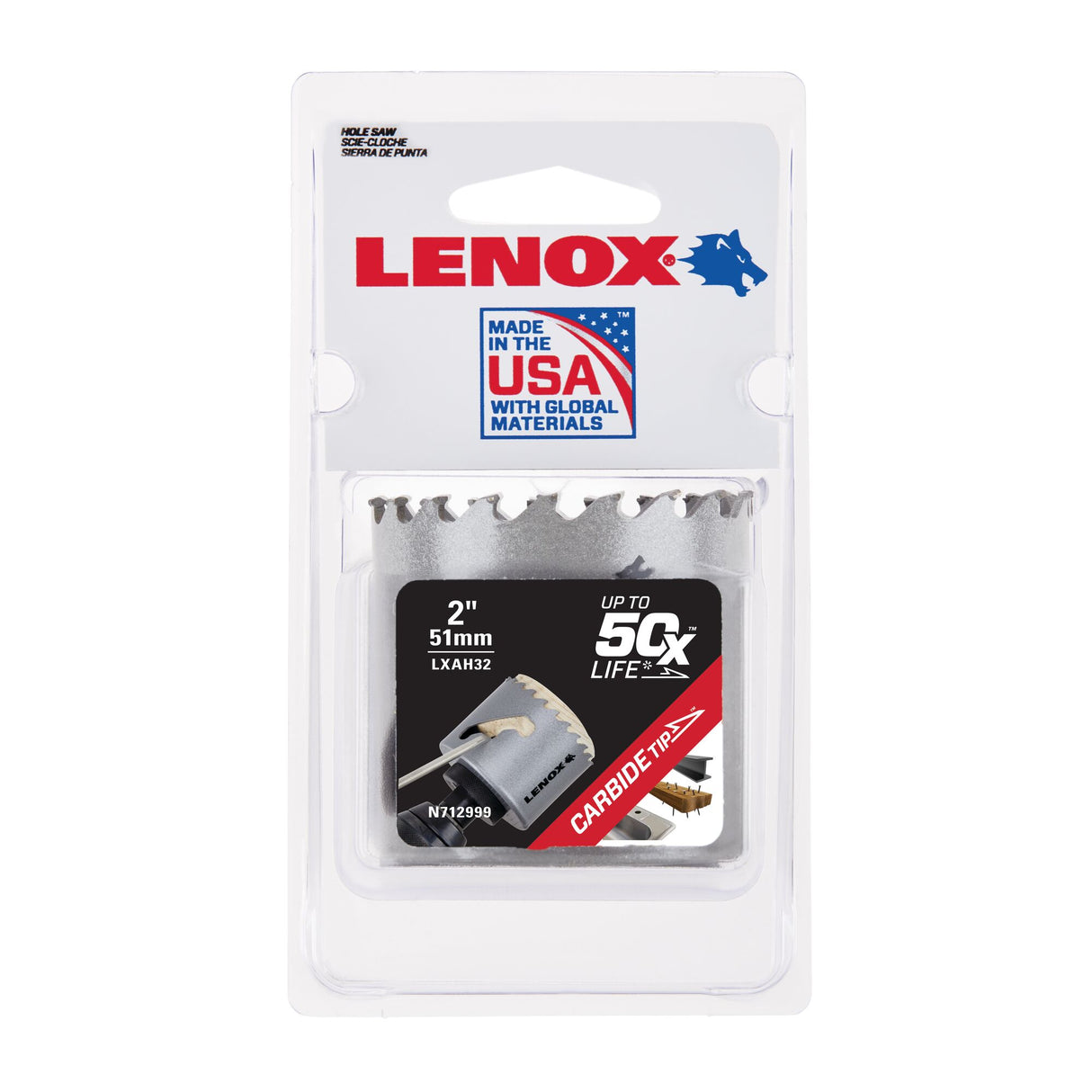 LENOX LXAH32 Speed Slot® Carbide Tipped Hole Saw 51mm / 2"