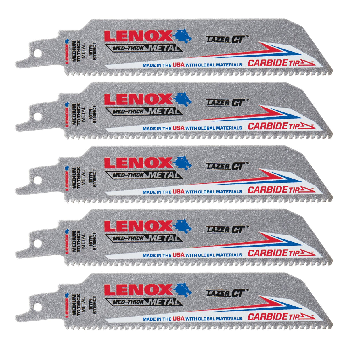 LENOX LXAR9110CT-1 Lazer CT™ Carbide Tipped 9" Reciprocating Saw Blades 10TPI 1/PK