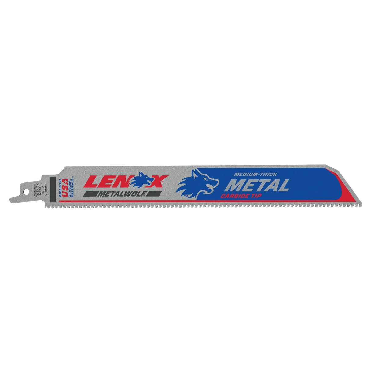 LENOX LXAR9110CT 9 in. x 1 in. LAZER CT™ 10 TPI Carbide Tipped 9" Reciprocating Saw Blades (5 PK)