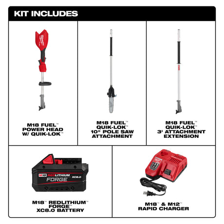 Milwaukee 3016-21PS M18 FUEL™ Pole Saw w/ QUIK-LOK™ Kit